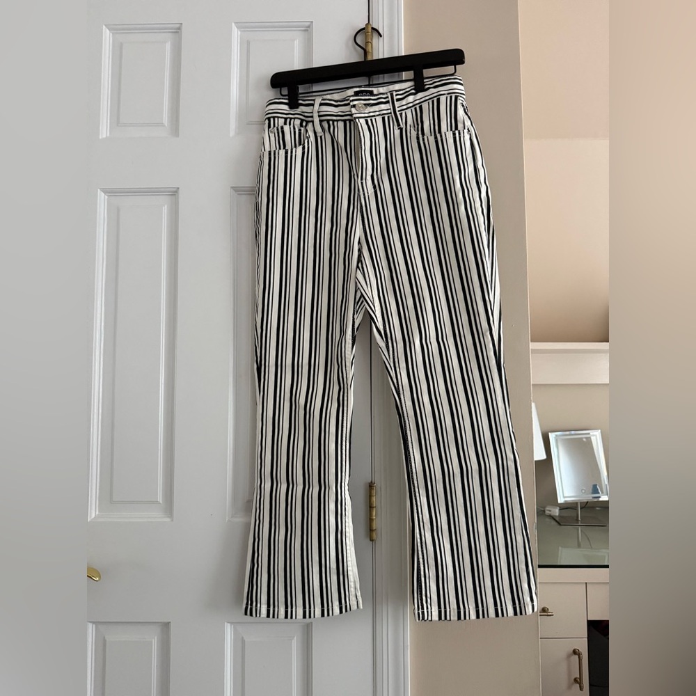 Black and White Striped Jeans